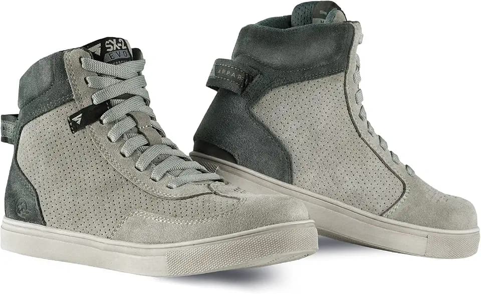 SHIMA SX-2 EVO Motorcycle Shoes for Men - Breathable, Reinforced Leather Biker Motorcycle Boots Men with Ankle Support