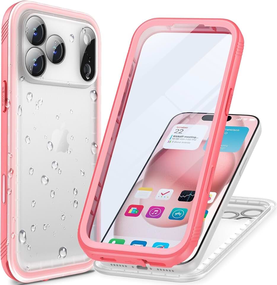 Cozycase for iPhone 18 Pro Max/iPhone 17 Pro Max Waterproof Case Pink