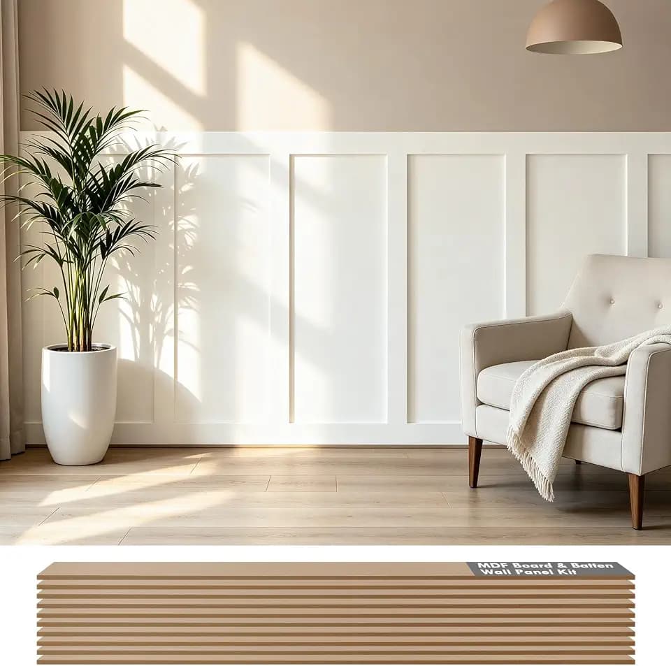 1 Set 94.5in X 47.2in MDF Board and Batten Wall Panel Kit