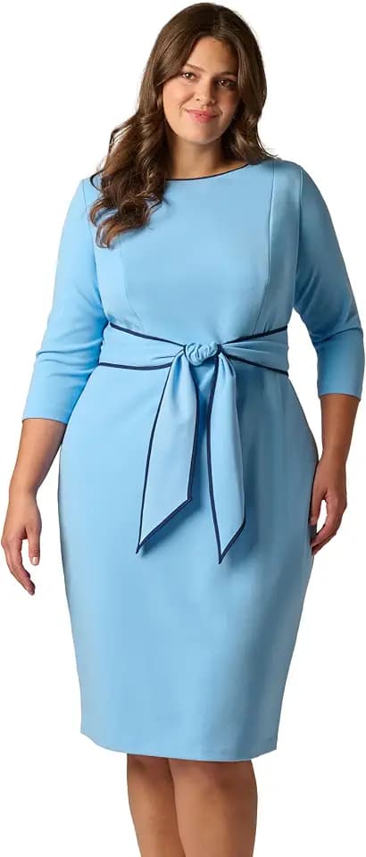 Adrianna Papell Tipped Crepe Tie Dress