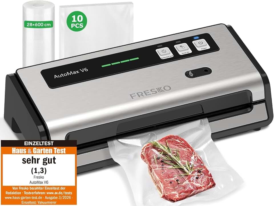FRESKO Automatisches Vakuumiergerät, 140 W, 15 L/min Saugleistung