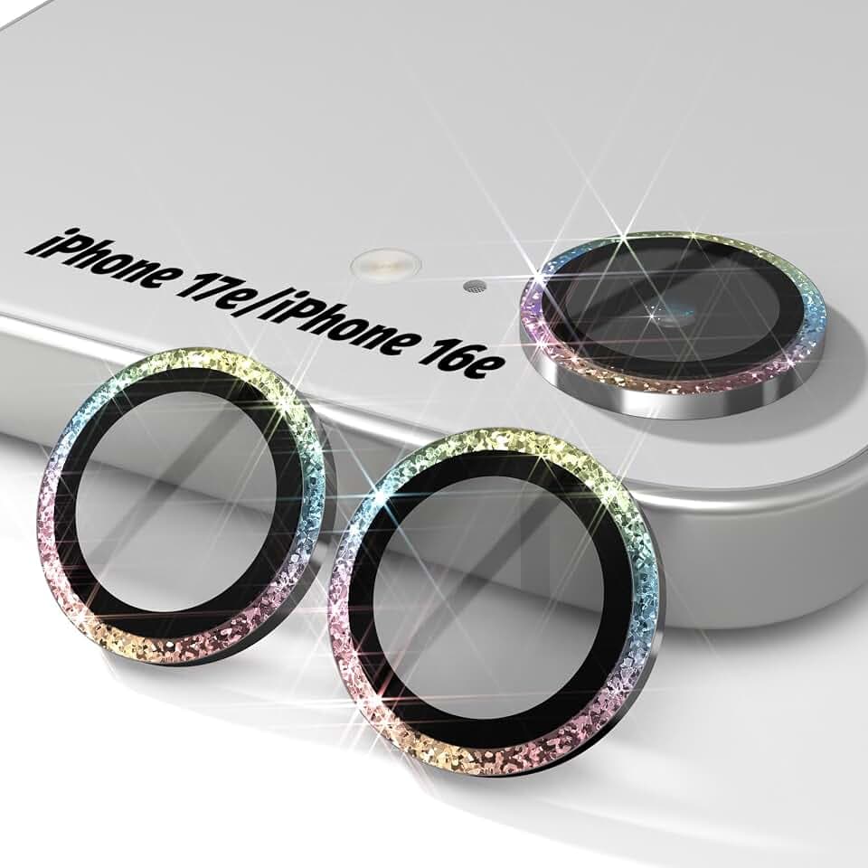 Orzero 9H Glass Camera Lens Protector for iPhone 17e/16e-Colorful, 3 Pack