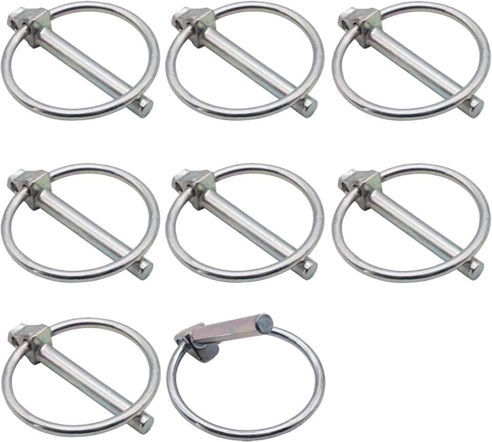 SKIR'CO (8 Stück) Klappsplinte aus verzinktem Stahl 4,5 mm, DIN 11023, Klappsplinte, Metallsplinte mit Ring