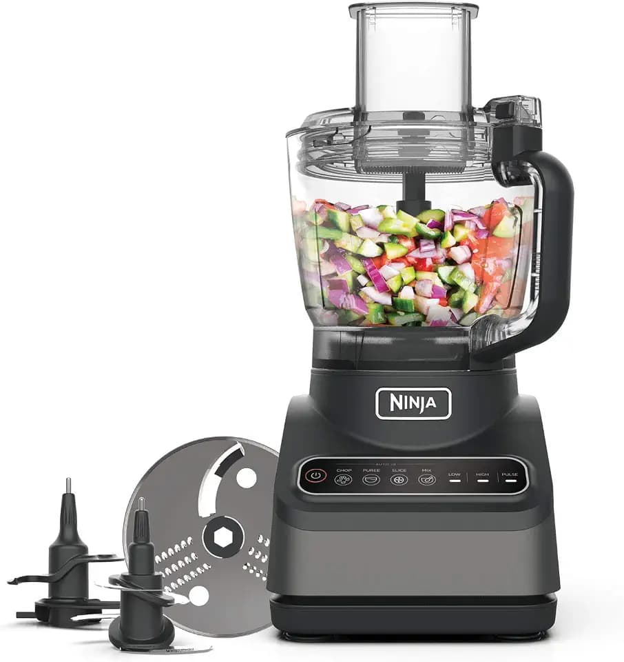 Ninja Küchenmaschine mit Auto-iQ [BN650UK] 850 W, 2,1-l-Schüssel, silberfarben