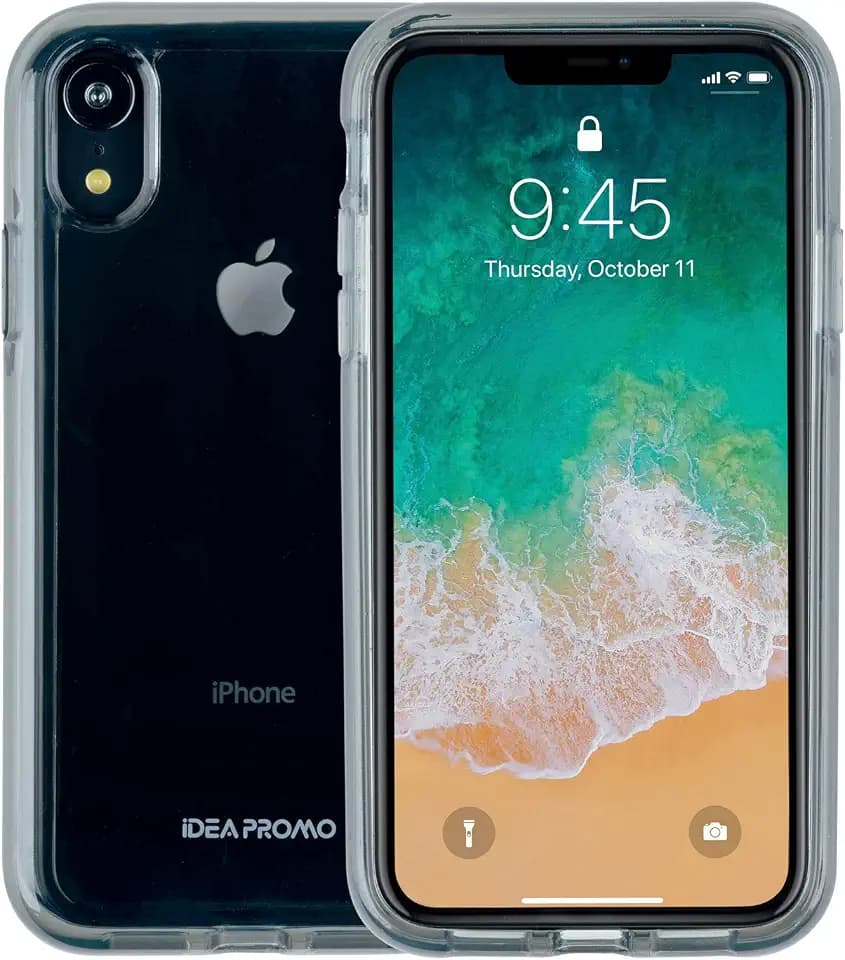 iPhone XR Case, Hard ABS Plastic Back Plus Soft TPU Bumper, Heavy Duty Shockproof Drop Protection (Gray/Clear)