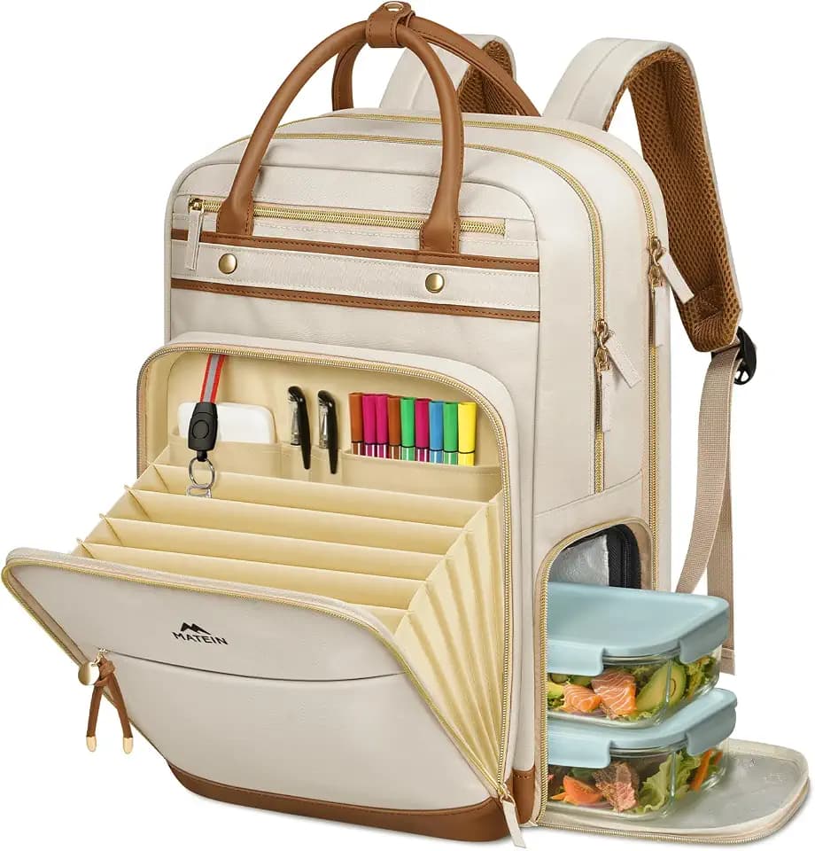 MATEIN Teacher Backpack with Lunch Compartment, 15.6 Inch Laptop Backpack