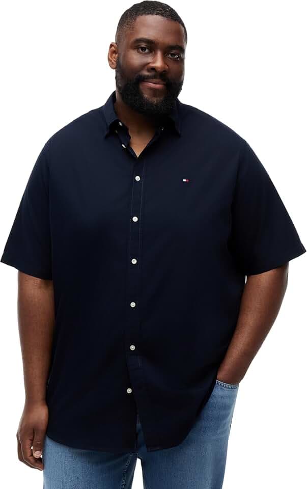 Tommy Hilfiger Herren Bt-Flex Poplin Solid S/S Shirt-b Mw0mw41257 S/S Shirt (1er Pack)