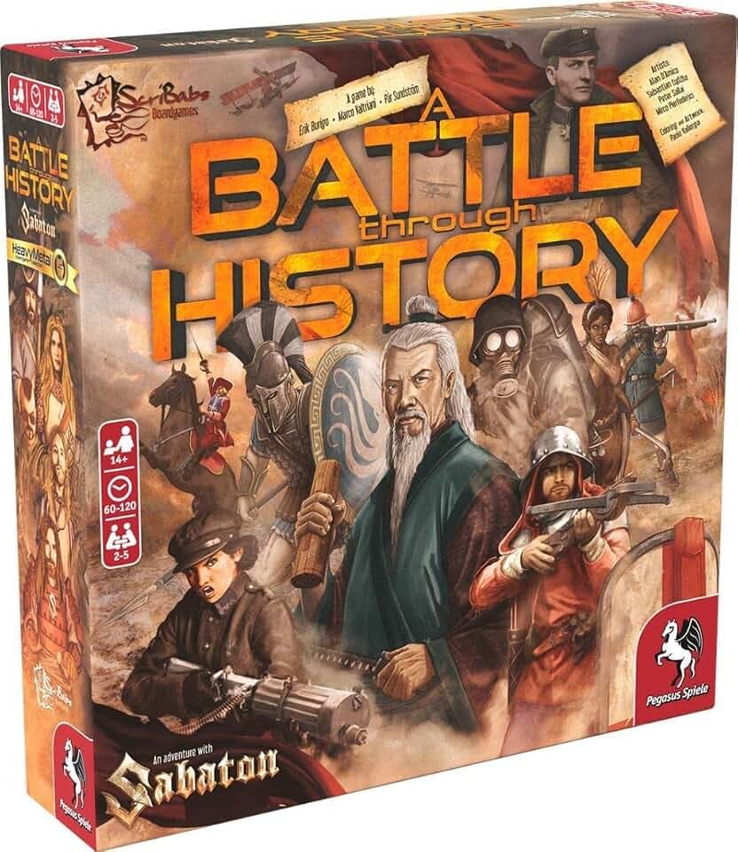 Pegasus Spiele 57702G A Battle through History – Das Sabaton Brettspiel, Blau, Weiß und Rot, Medium