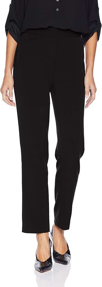 Rafaella Women's Petite Curvy Fit Short Gaberdine Trouser