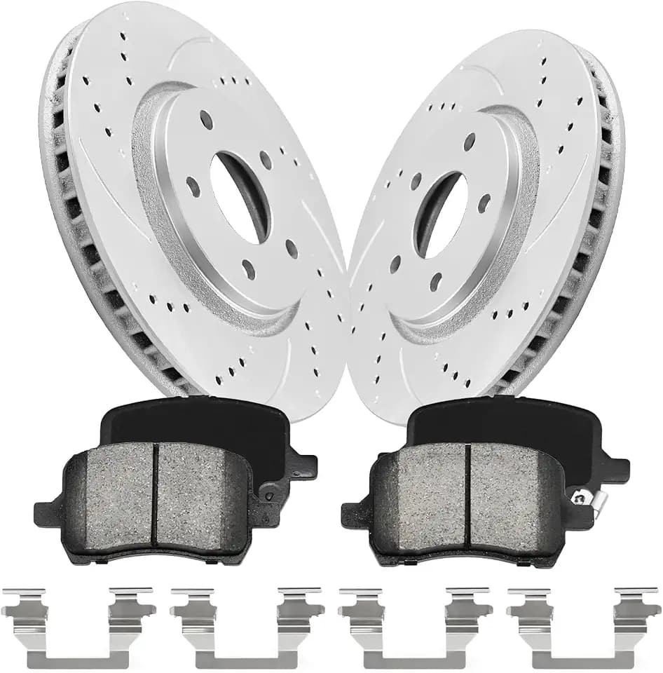 Brake Pads and Rotors Kit Front Automotive Replacement Brake Kits Compatible with 2004-2008 Chevrolet Malibu, 2005-2008 Cobalt, Brakes and Rotors 55093 D1028-7932 Brake Kit Geomet 296mm（11.7in）
