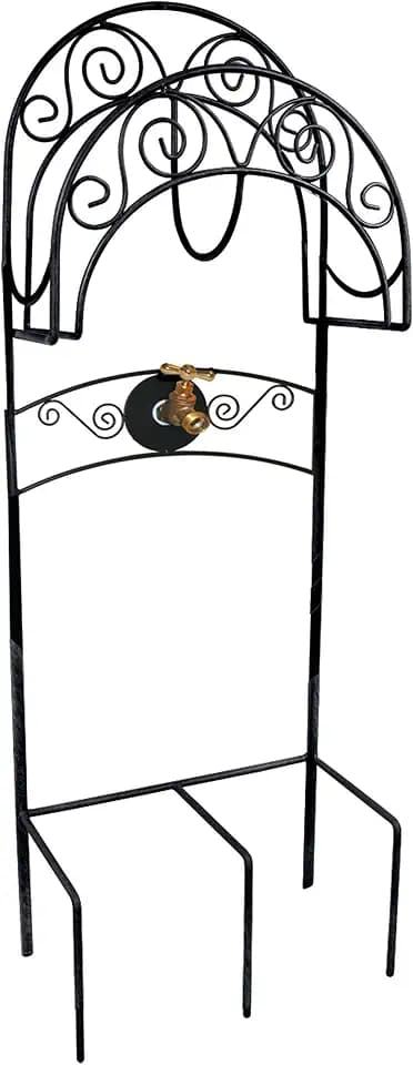 Liberty Garden 640 Carrington Decorative Metal Hose Stand w/Bib, Black