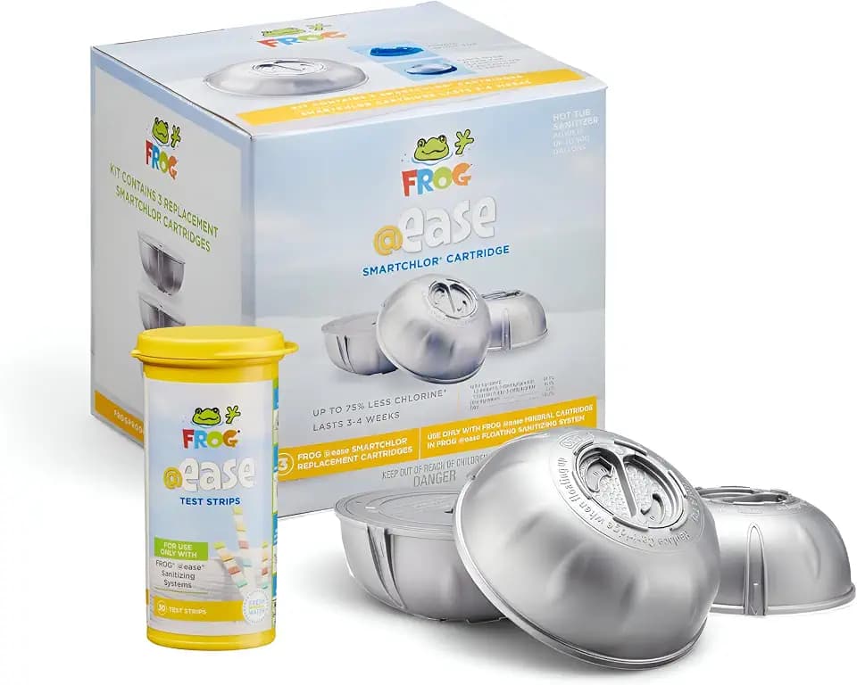 FROG @ease Replacement SmartChlor Cartridges, Test Strip Bundle