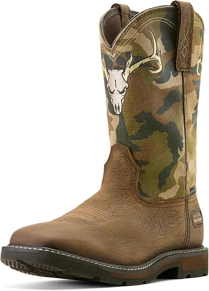 ARIAT Men's Groundbreaker Antler Waterproof Wide Square Toe Work Boot