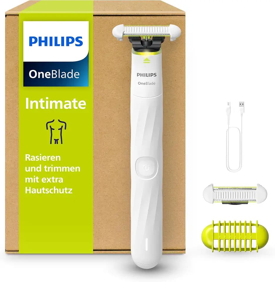 Philips OneBlade Intimate, Rasieren und Trimmen mit extra Hautschutz für den Intimbereich (neu und verbessert) Modell QP1930/30