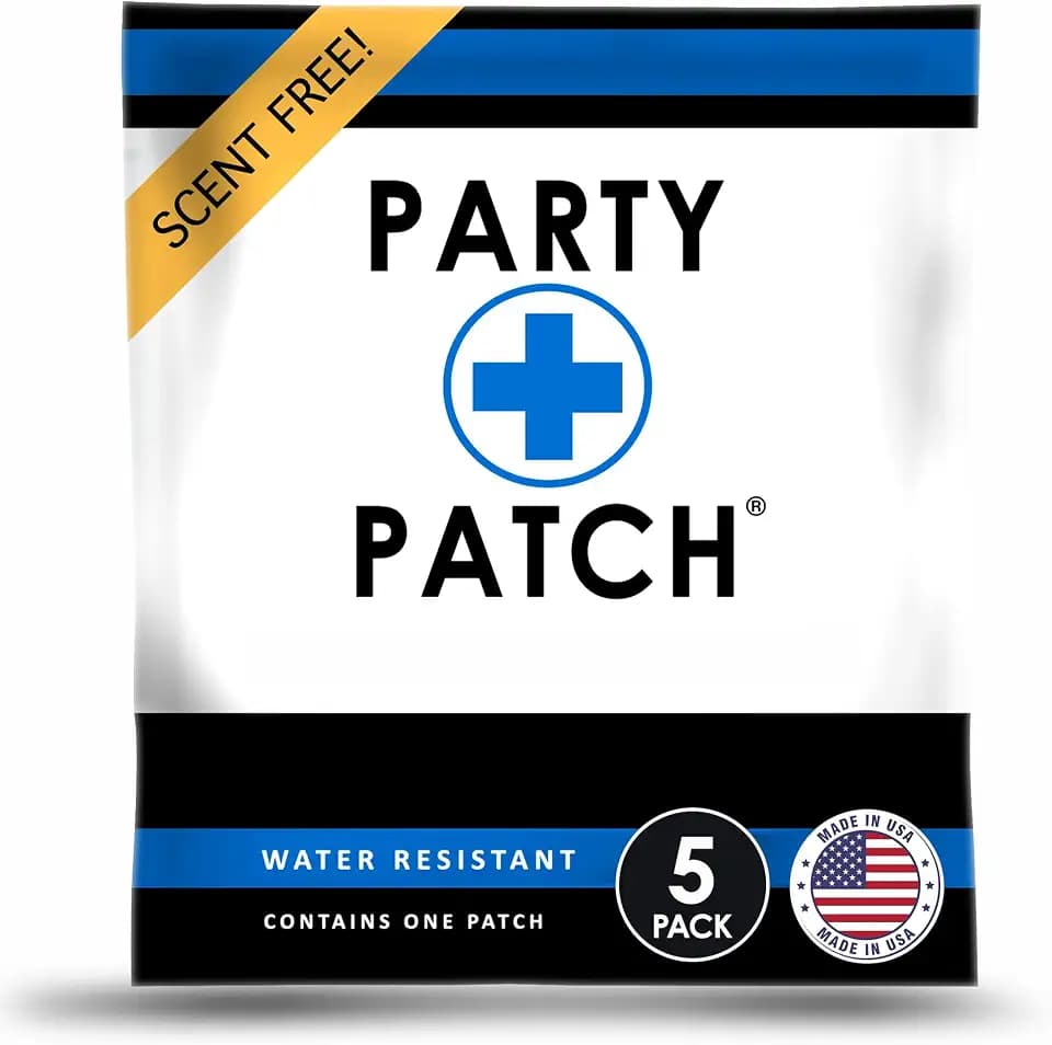 Party Patch Social Lifestyle Patch 5-Pack – Transparent Topical Adhesive for Festivals, Weddings & Active Events – Water-Resistant & Skin-Safe – Discreet Celebration Essential (5 Count)