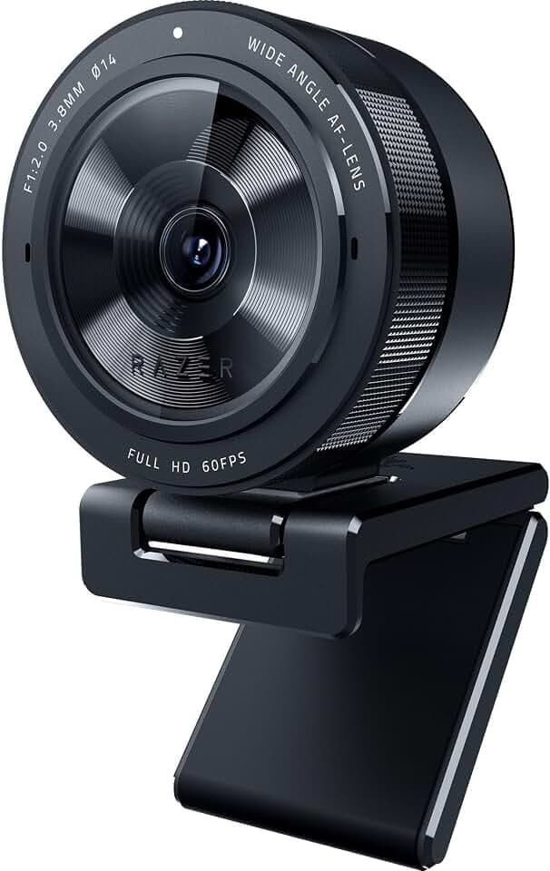 Razer Kiyo Pro Webcam for Streaming, Gaming, Video Calls: Full HD 1080p 60FPS - Adaptive Light Sensor - HDR Enabled - Wide Angle Lens with Adjustable FOV - Works with OBS, Xsplit, Twitch, Zoom, Teams