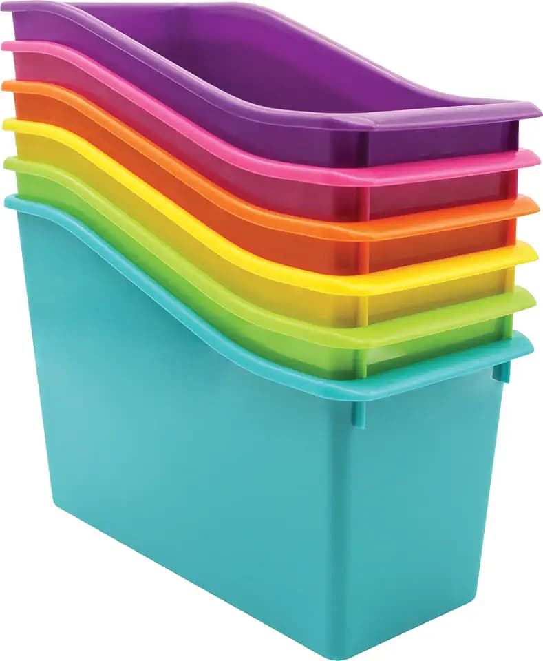 Teacher Created Resources Brights Plastic Book Bin 6-Pack (TCR2088636)