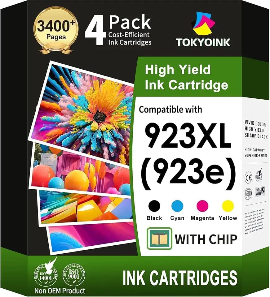 TOKYOINK 923 923e 923XL Ink Cartridge Combo Pack Replacement for HP 923 Ink
