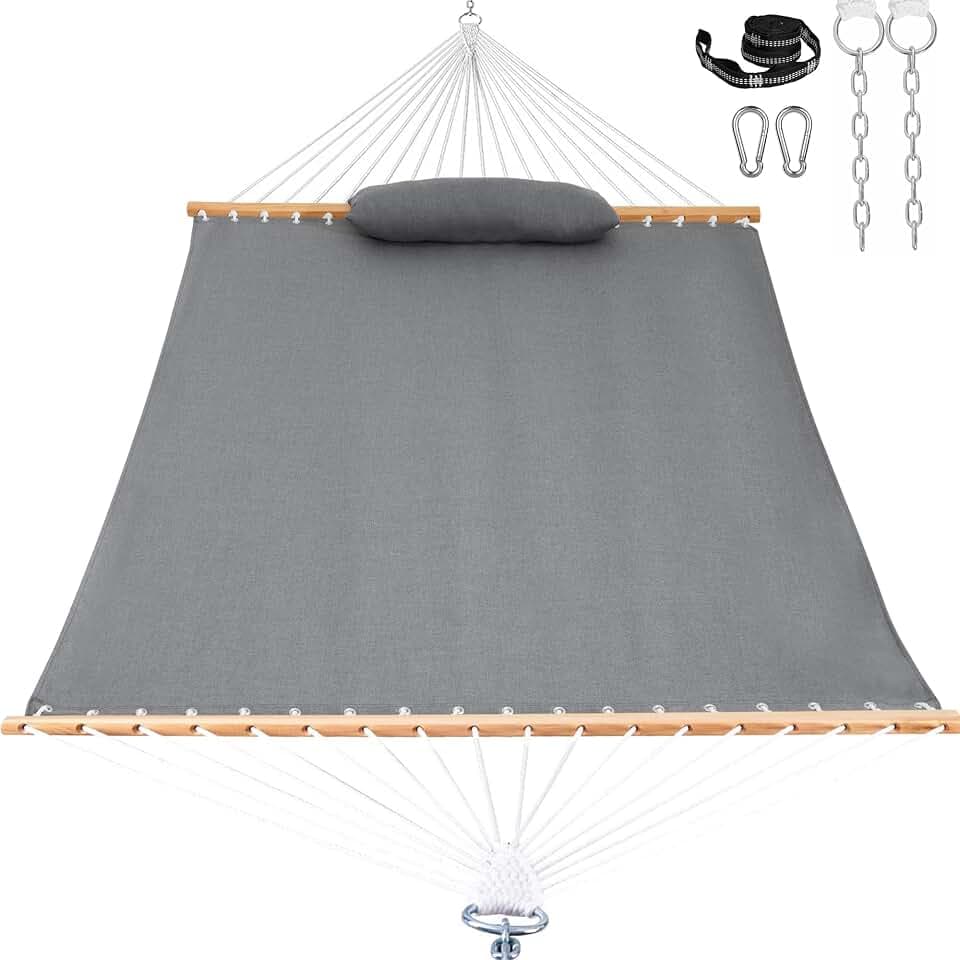 Lazy Daze 12 FT Sunbrella Fabric Hammock, Non-Fading Double Outdoor Hammock