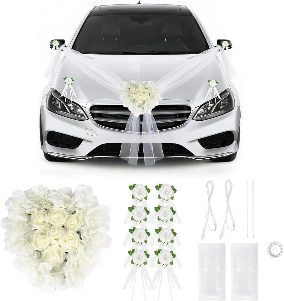 Autoschmuck Herzförmige Hochzeit Blumen Motorhaube Herzen Girlande