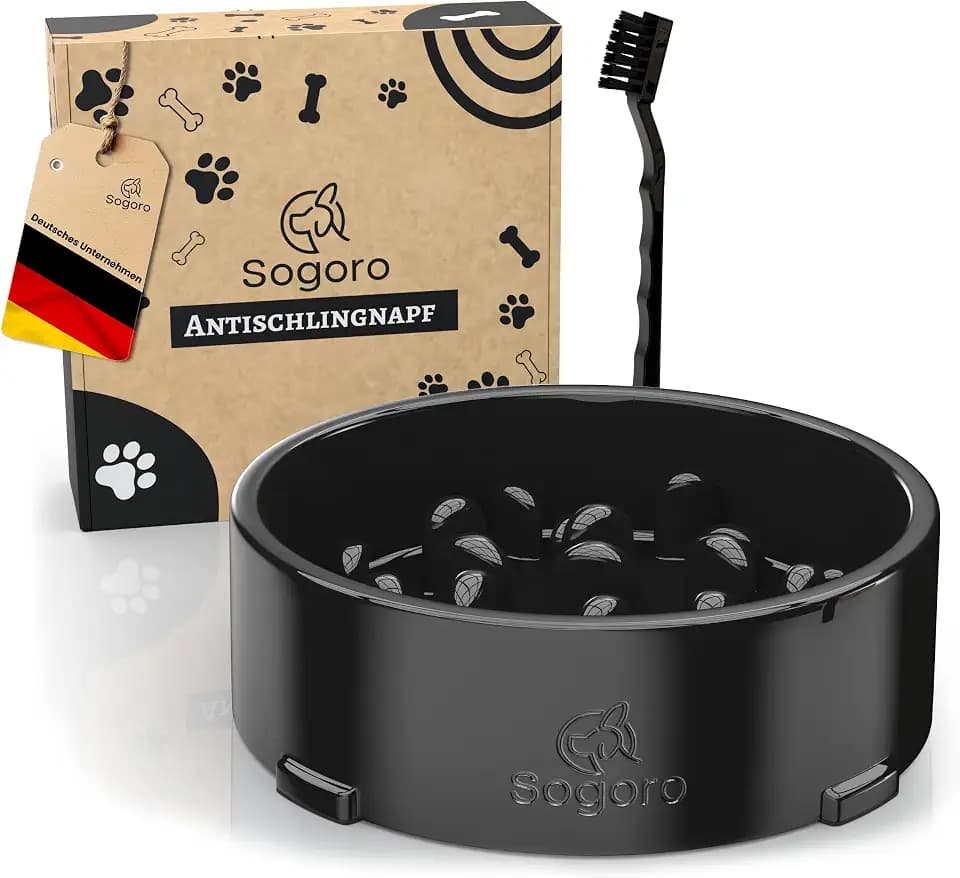 Antischlingnapf Hunde mit Bürste zur einfachen Reinigung und bis zu 700ml Kapazität, mit Anti-Rutsch-Effekt und Ideal für mittlere und große Hunde | Antischlingnapf Hunde | Schlingnapf Hunde