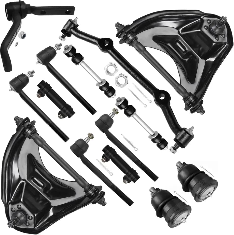 SCITOO 14pcs RWD Suspension Kit For 1996-2003 For Chevy S10 1996-2005 Blazer w/Suspension Parts Upper Control Arm Lower Ball Joint Sway Bar Center Link Outer Inner Tie Rod End Adjusting Sleeve