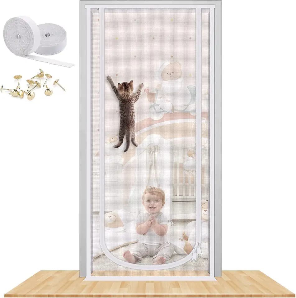 Reinforced Cat Screen Door, 36X82” Heavy Duty Pets Proof Screen Door