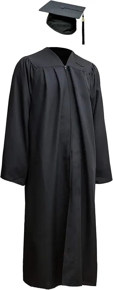 Komplett-Set: akademischer Talar aus Satin + Doktorhut mit Quaste und aktueller (!) Jahrgangszahl