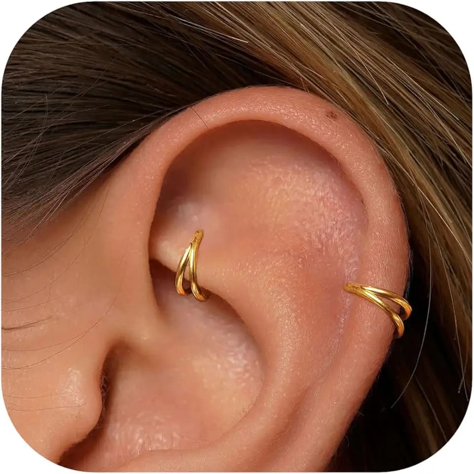 Cartilage Helix Conch Piercing Jewelry Gold Hoop Women Earrings
