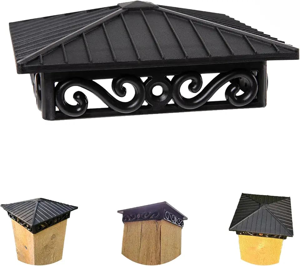 Decorative Post Caps for 4x4 Wood Post (True 4x4 Post Caps) (Pack of 3)