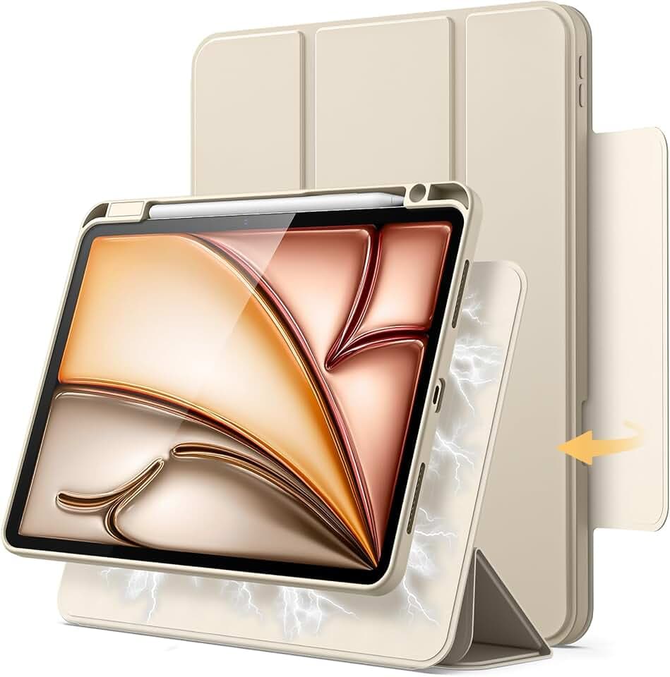 JETech Magnetic Detachable Case for iPad Air 11" M2-M4, Air 5/4, Starlight