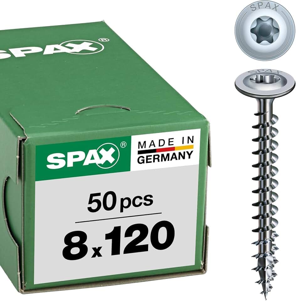 SPAX Holzbauschraube 8 x 120 mm, 50 St., Tellerkopf T40, Teilgewinde, WIROX