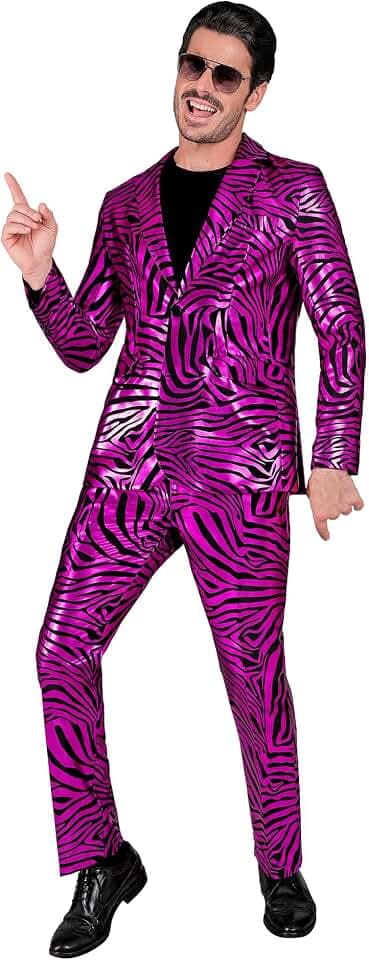 W WIDMANN MILANO Party Fashion Designer Anzug Mr. Sparkling Black 2-TLG. | Schwarz Mehrfarbig - Herren Kostüm