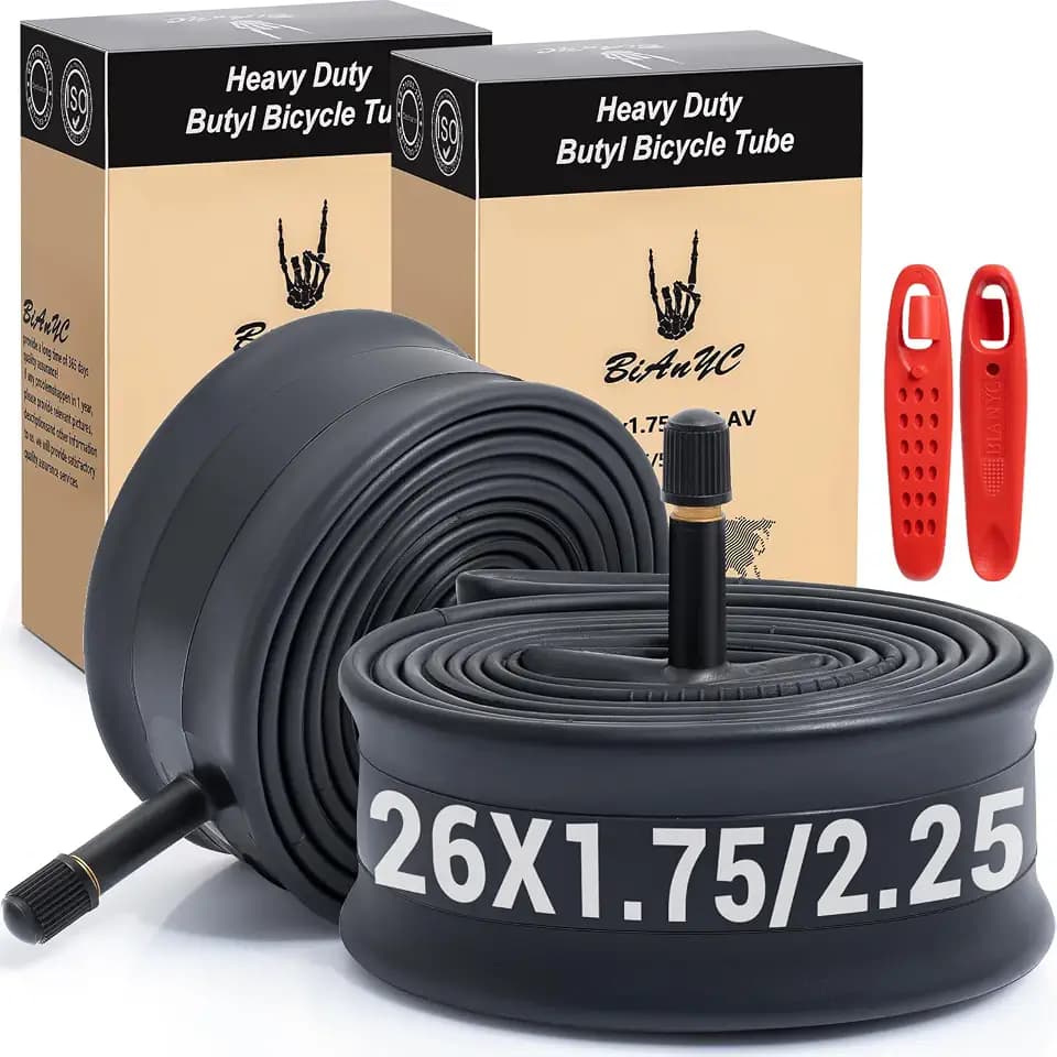 BiAnYC 2Pcs,Heavy Duty Bike Tubes 12/14/16/20/24/26/28/29x1.75-2.25 inch,Replacement Tube for Road and Mountain Bike