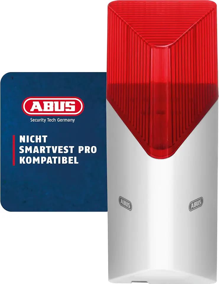 ABUS Funk-Sirene Smartvest für Funk-Alarmanlage - bis zu 100 db Lautstärke - Innen- und Außen-Montage - Batteriebetrieben - weiß (1. Generation)