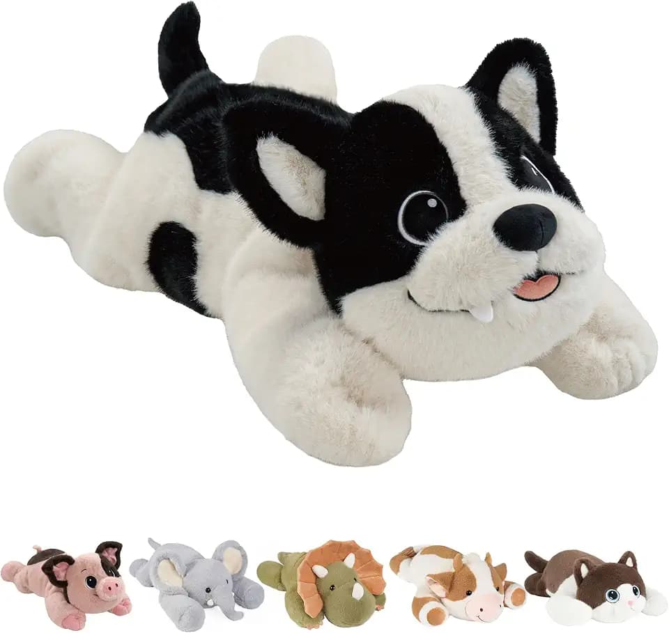 GILFWM 25" Weighted Stuffed Animals White Dog Plush 5lbs Gift Box Set