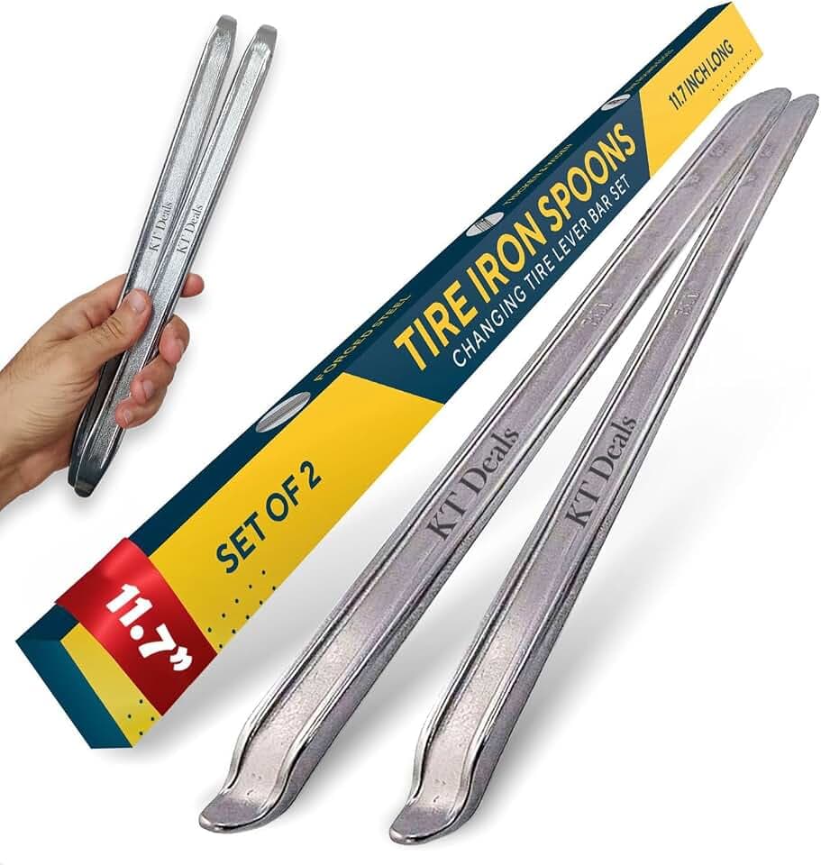 Reifenbügellöffel, Reifenheber-Set, Reparaturwerkzeug-Set, Reifenmontierer, robuster Metallstahl für Motorrad, Fahrrad, Roller, Fahrrad, Rasenmäher (2 Stück, 29 cm)