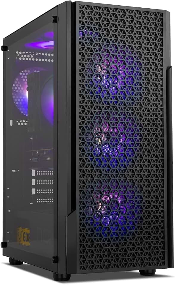 NOX Xtreme Products Infinity BETA – Micro-ATX/ITX Midi-Tower mit Seitenfenster aus gehärtetem Glas, Mesh-Front, Platz für 8 Lüfter, kompatibel mit Grafikkarten bis 300 mm, USB 3.0, Schwarz