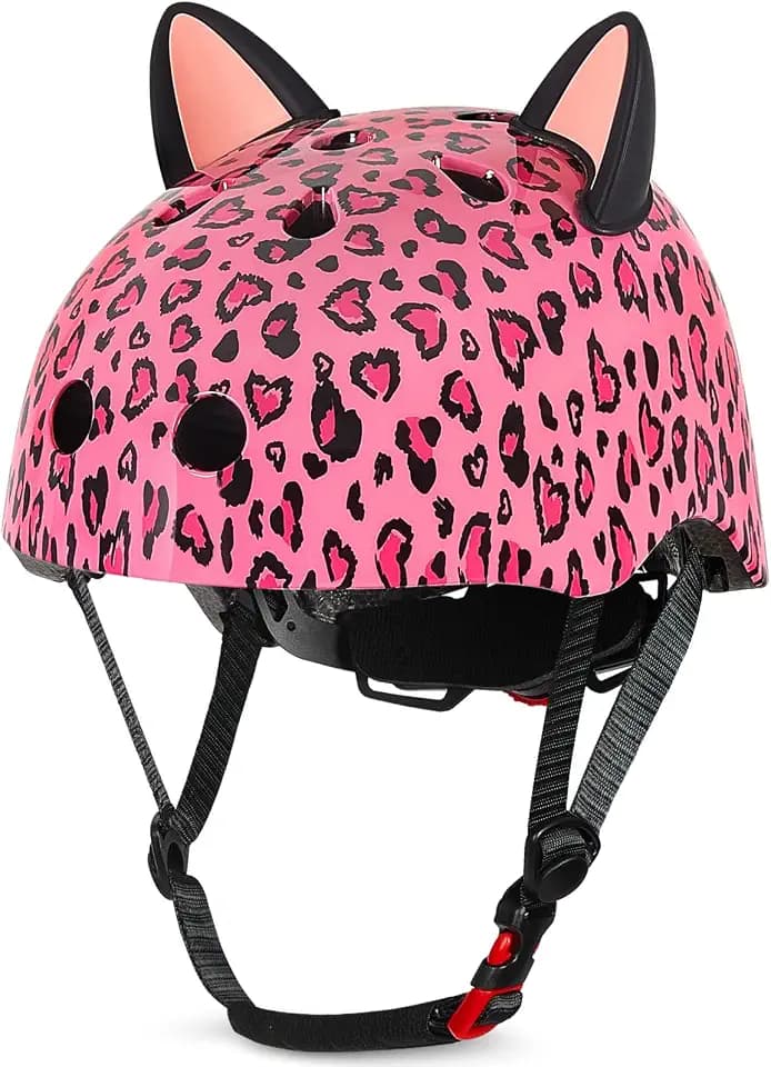 Kids Bike Helmet for Girls 3-14, Cute Helmet with DIY Cat Ears