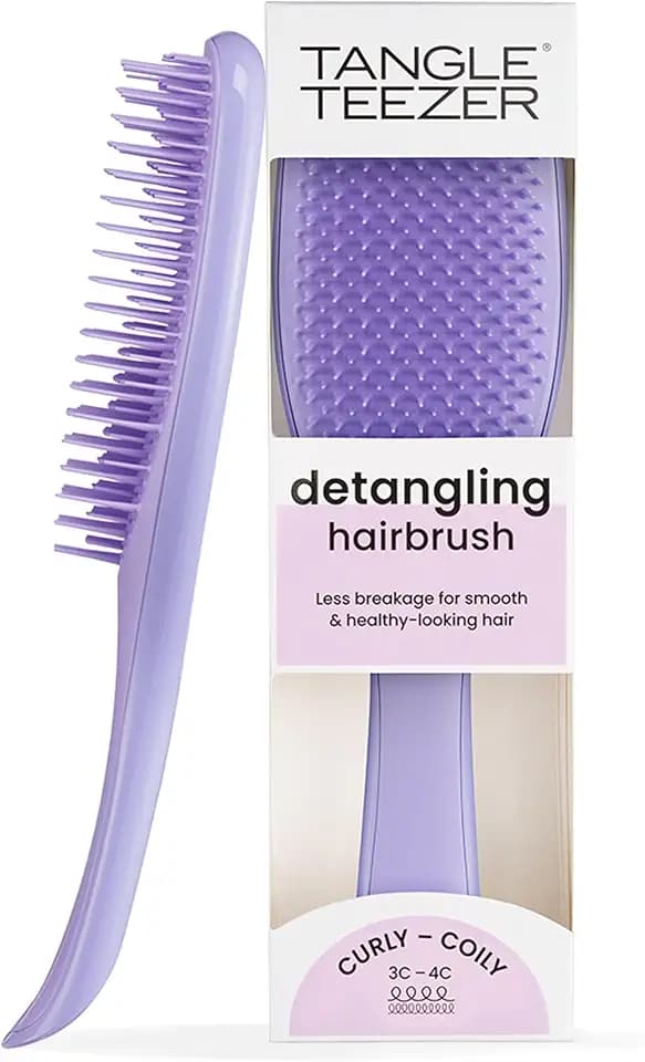 Tangle Teezer Ultimate Detangler Haarbürste für Lockiges Haar – Für 3C-4C Lockiges & Krauses Haar – Zweistufige Borsten Definieren Locken & Reduzieren Frizz – Lila