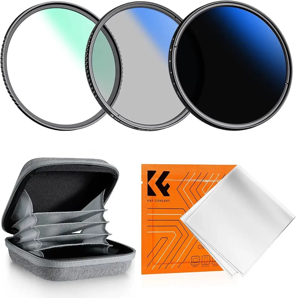 K&F CONCEPT 49mm UV/CPL/ND2-400 Len Filter Kit 3pc Multi-Layer Coatings