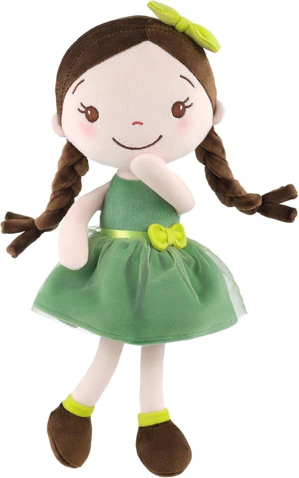 GAGAKU Soft Plush Baby Doll for Girls (12") - My First Baby Doll Gift for Girls, Toddlers & Infants, Machine Washable Rag Doll Toy - Forest Girl