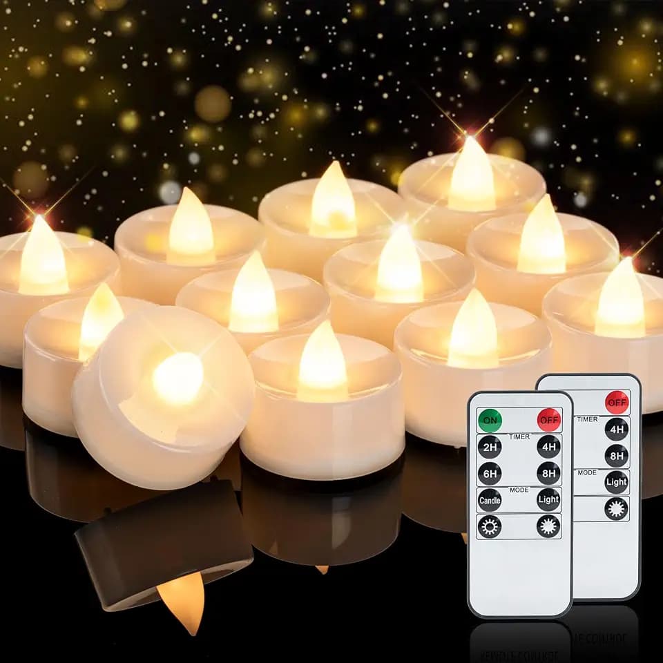 Homemory 24-Pack Remote Flameless LED Battery Tea Light Candles, 400+Hrs