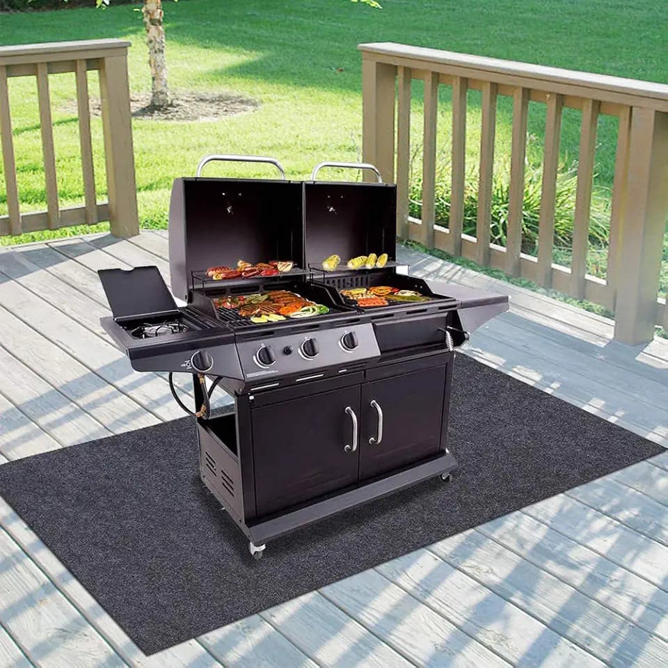 48"×72"inches under grill mats for outdoor grill,BBQ Grilling Gear Waterproof, oil-resistant, deck protector, reusable, fire pit, fireplace,easy to clean,barbecue grill mat