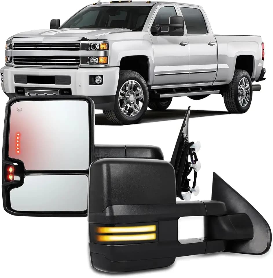 OCPTY Pickup Towing Mirrors Pair For Chevy For GMC 2014-2020 Power Adjusted