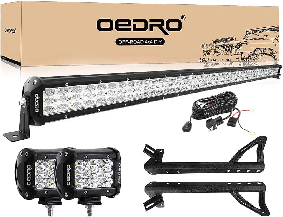 OEDRO 52 Inch LED Light Bar w/2Pcs 4" Spot Off Road Driving Light Pods