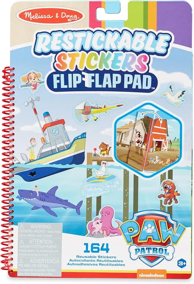 Melissa & Doug PAW Patrol Reusable Stickers Adventure Bay | Activity Pad | Sticker Book | 3+ | Gift for Boy or Girl