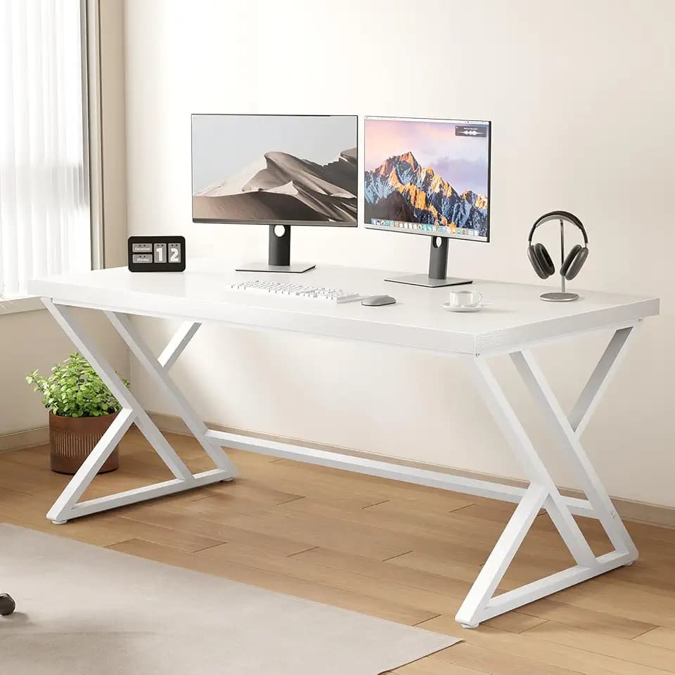 LVB Schreibtisch Weiß 140cm Computertisch Modern Design für Homeoffice