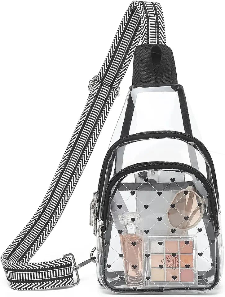 Clear Bag for Stadium Events, Transparent Sling Crossbody Bag for Concerts, Festivals and Games