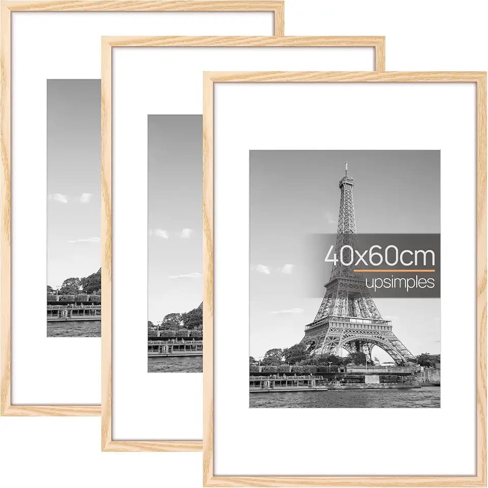 upsimples 3 Pack Bilderrahmen 40x60 Natur, Posterrahmen für Fotografie